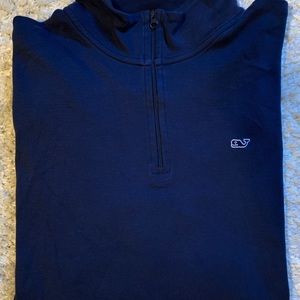 VINEYARD VINES MEN’S 1/4 ZIP SHIRT DARK NAVY SZ L
